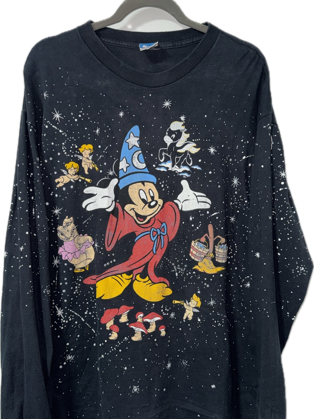 Disney Sorcerer Mickey Long Sleeve Tee - Black, Red, Blue, Yellow